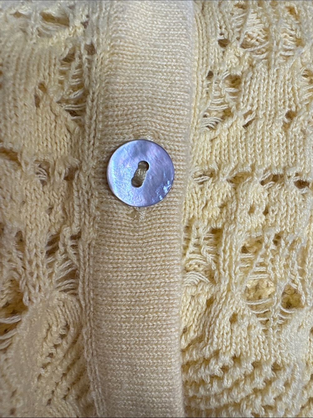 Mango Yellow Openwork Button-Front Cardigan - Picture 2 of 2